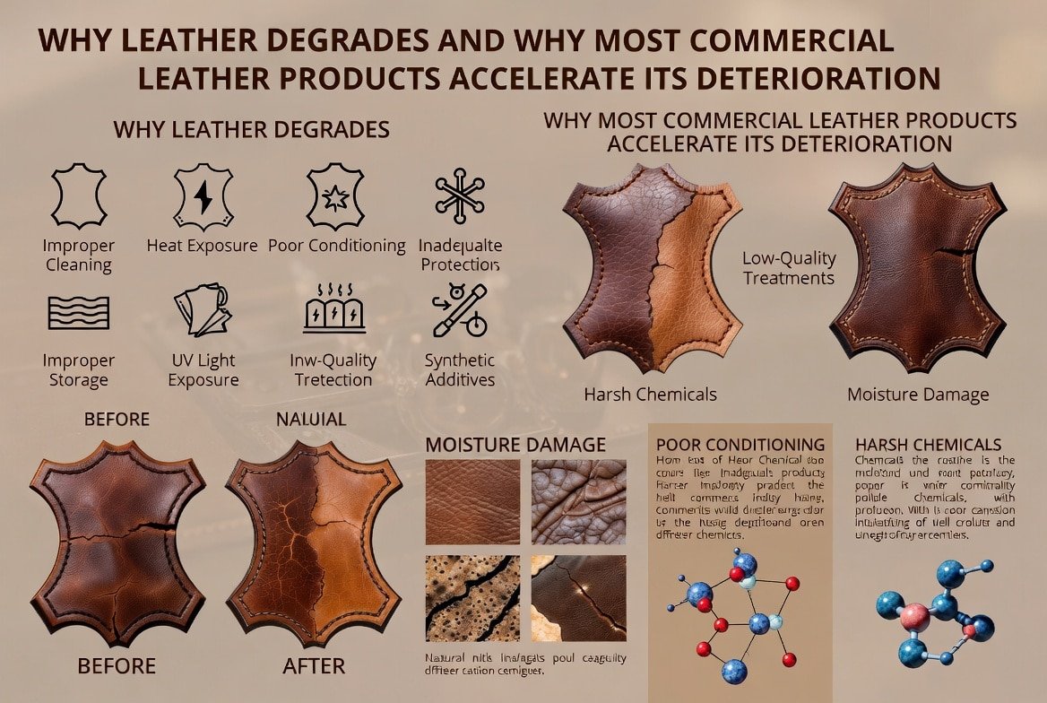 A Cracked Leather Shoe Next To Commercial Polish Highlighting How Some Products Worsen Leather Wear. 1 A Cracked Leather Shoe Next To Commercial Polish, Highlighting How Some Products Worsen Leather Wear.