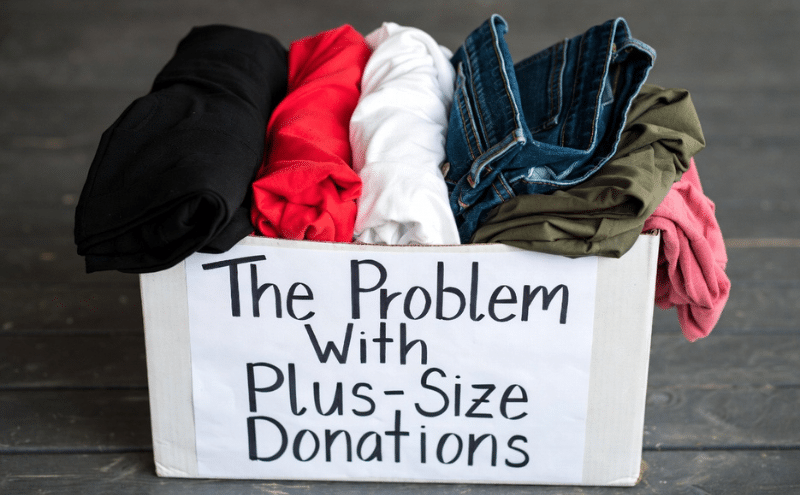 A Pile Of Donated Clothes With A Visible Lack Of Plus Size Items
