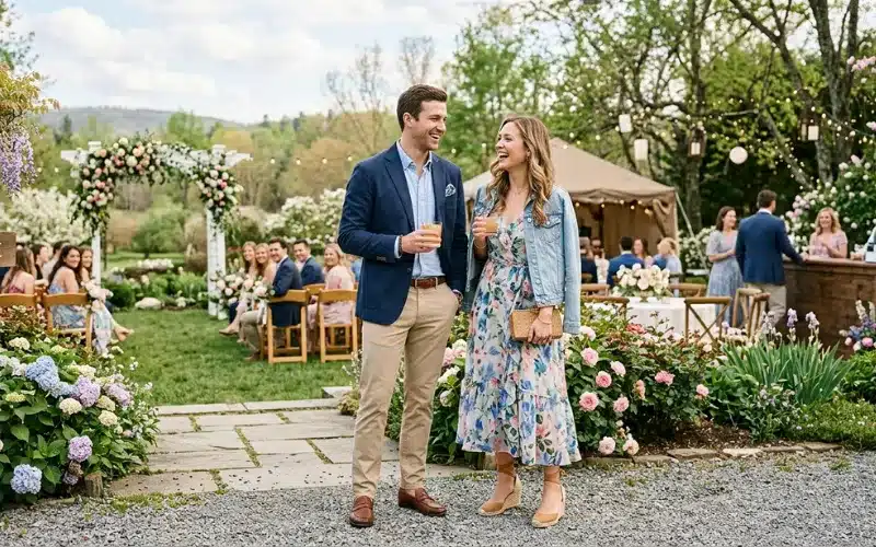 American Casual Outfit Ideas for a Spring Outdoor Wedding