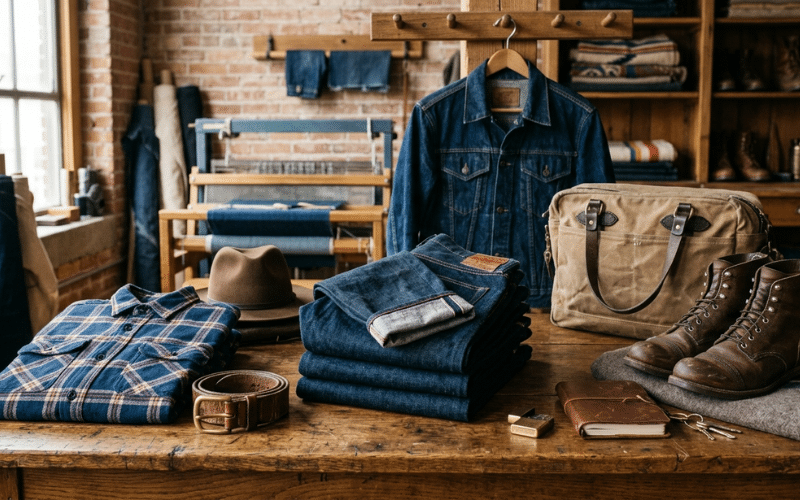 Americana Wardrobe Built Around Selvedge Denim With Raw Jeans Workwear Layers And Timeless Rugged Casual Style For Men Americana Wardrobe Built Around Selvedge Denim With Raw Jeans Workwear Layers And Timeless Rugged Casual Style For Men