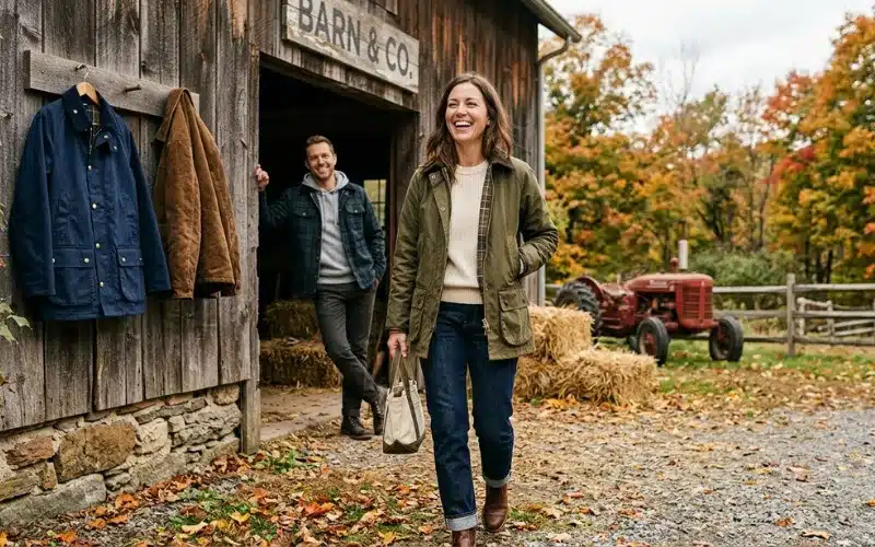 Barn Jacket Colors And Prints Guide With Plaid Earthy Tones And Neutral Shades For American Casual Outfit Styling