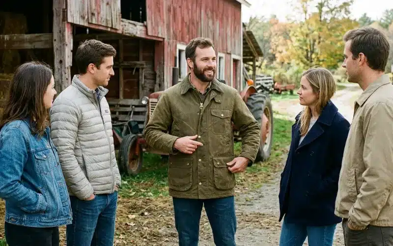 Barn Jacket Vs Casual Jackets Comparison Showing Durable Canvas Outerwear Corduroy Collar Detail And Relaxed Workwear Style
