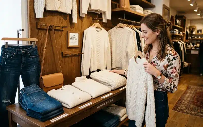 Choosing The Right Cream Sweater For Balloon Pants Outfit Soft Knitwear Styling With Neutral Tone Fashion And Relaxed Fit Look