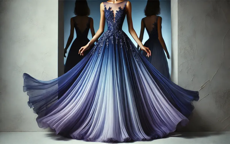 Dall·e 2025 01 03 05.48.48 A Breathtaking Formal Dress In A Midnight Blue And Soft Lavender Color Combination. The Dress Features A Midnight Blue Bodice Adorned With Delicate La 1 Dall·e 2025 01 03 05.48.48 A Breathtaking Formal Dress In A Midnight Blue And Soft Lavender Color Combination. The Dress Features A Midnight Blue Bodice Adorned With Delicate La 1