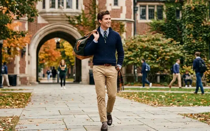 How to Layer a Quarter-Zip Sweater for a Preppy Aesthetic
