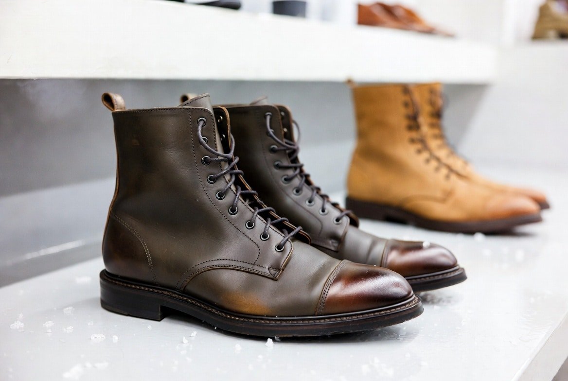 Leather Boots With Cloth And Natural Cleaners Highlighting Problem Focused Environmentally Conscious Care Leather Boots With Cloth And Natural Cleaners, Highlighting Problem-Focused, Environmentally Conscious Care.