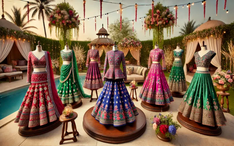 Peplum Tops With Silk Lehengas 1 Peplum Tops With Silk Lehengas