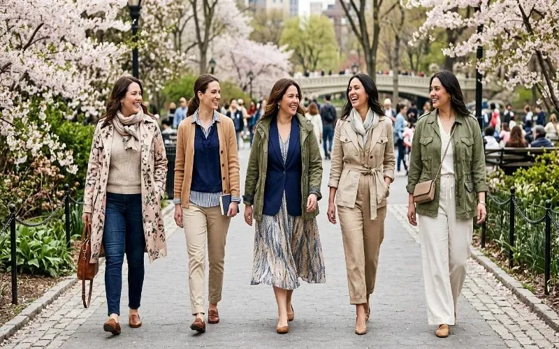 Spring Layering Styled To Flatter Different Body Types Using Balanced Proportions Lightweight Fabrics And Well Fitted Layers For A Polished Look Spring Layering Styled To Flatter Different Body Types Using Balanced Proportions Lightweight Fabrics And Well Fitted Layers For A Polished Look