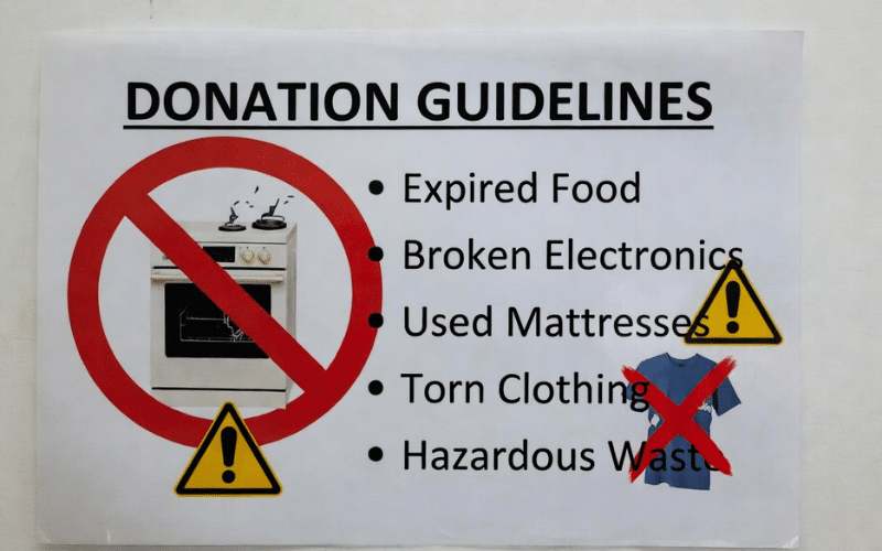 Torn, Stained Clothes Separated From Acceptable Donation Items.