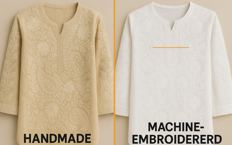 Handmade vs Machine-Embroidered Chicken Kari Shirts Guide