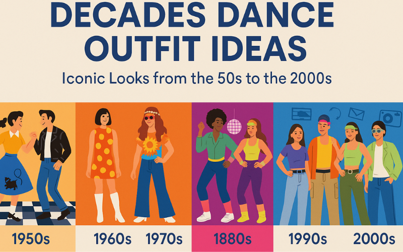 Decades Dance Outfit Ideas from 50s to  2000s