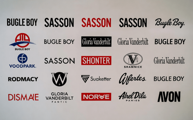 Vintage Clothing Tags Representing Brands That Are No Longer In Production.