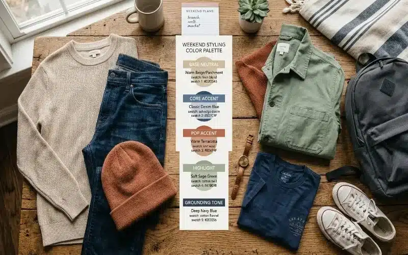 Weekend Outfit Color Palette Strategy With Neutral Tones And Soft Colors For Casual Styling Ideas